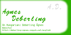 agnes deberling business card